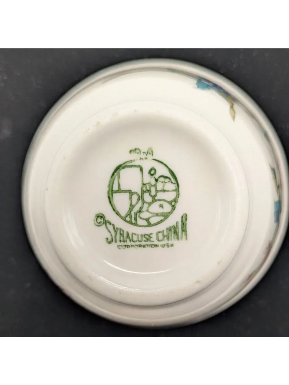 Syracuse China Custard Cup Summerdale Floral White Ceramic Bowl 4 inch wide